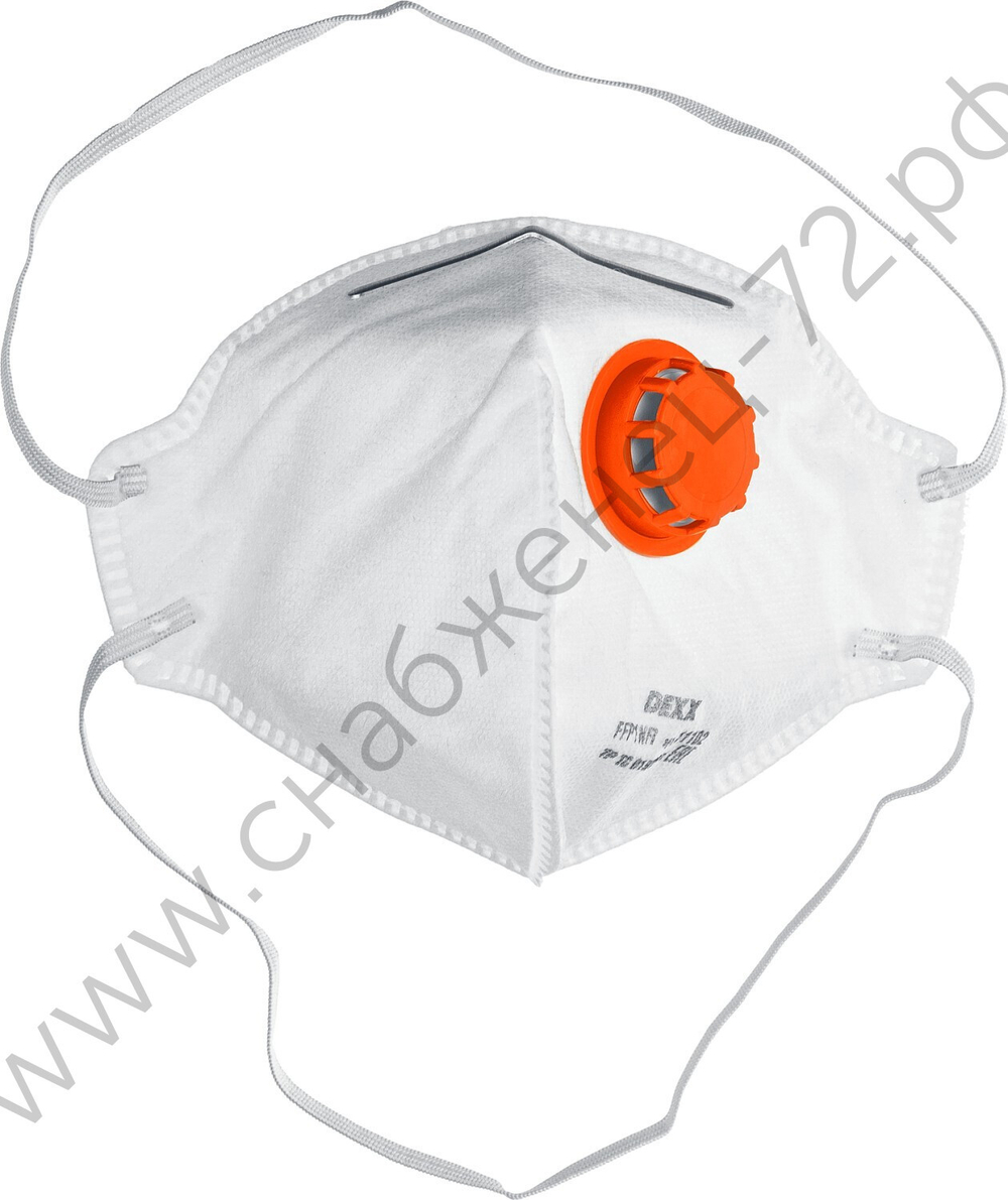 DEXX класс защиты FFP1, плоская, с клапаном выдоха, фильтрующая полумаска (11102)
