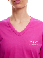 ФУТБОЛКА ЖЕНСКАЯ COTTON TEE V-NECK-SUPER PREMIUM | PURPLE