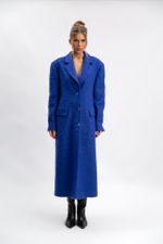 Пальто однобортное букле, карманы клапаны