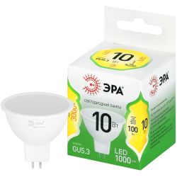 Лампа светодиодная ЭРА GREEN LINE LED MR16-10W-830-GU5.3 GL 10Вт софит теплый свет GU5.3 | Лампы cветодиодные Точечные (Софиты) (MR, PAR)