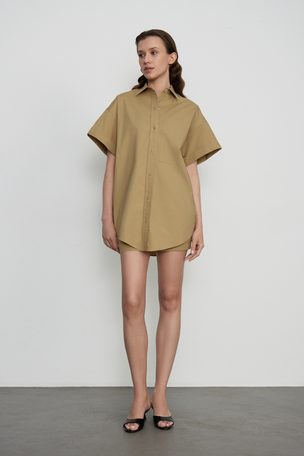 Shirt dress WIND stone color