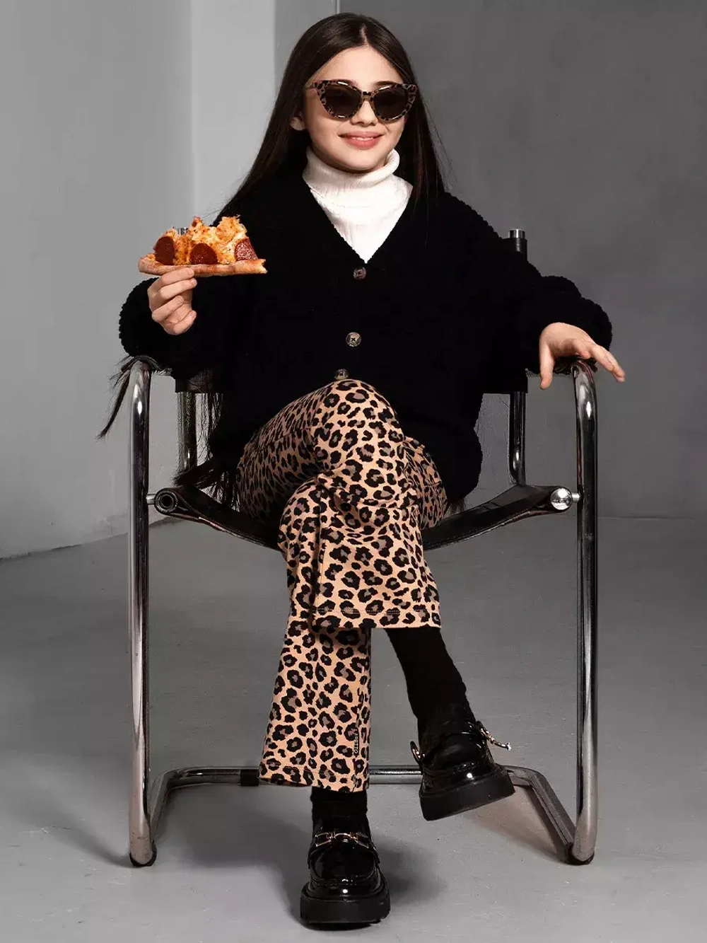 Штаны для девочки клеш трикотажные