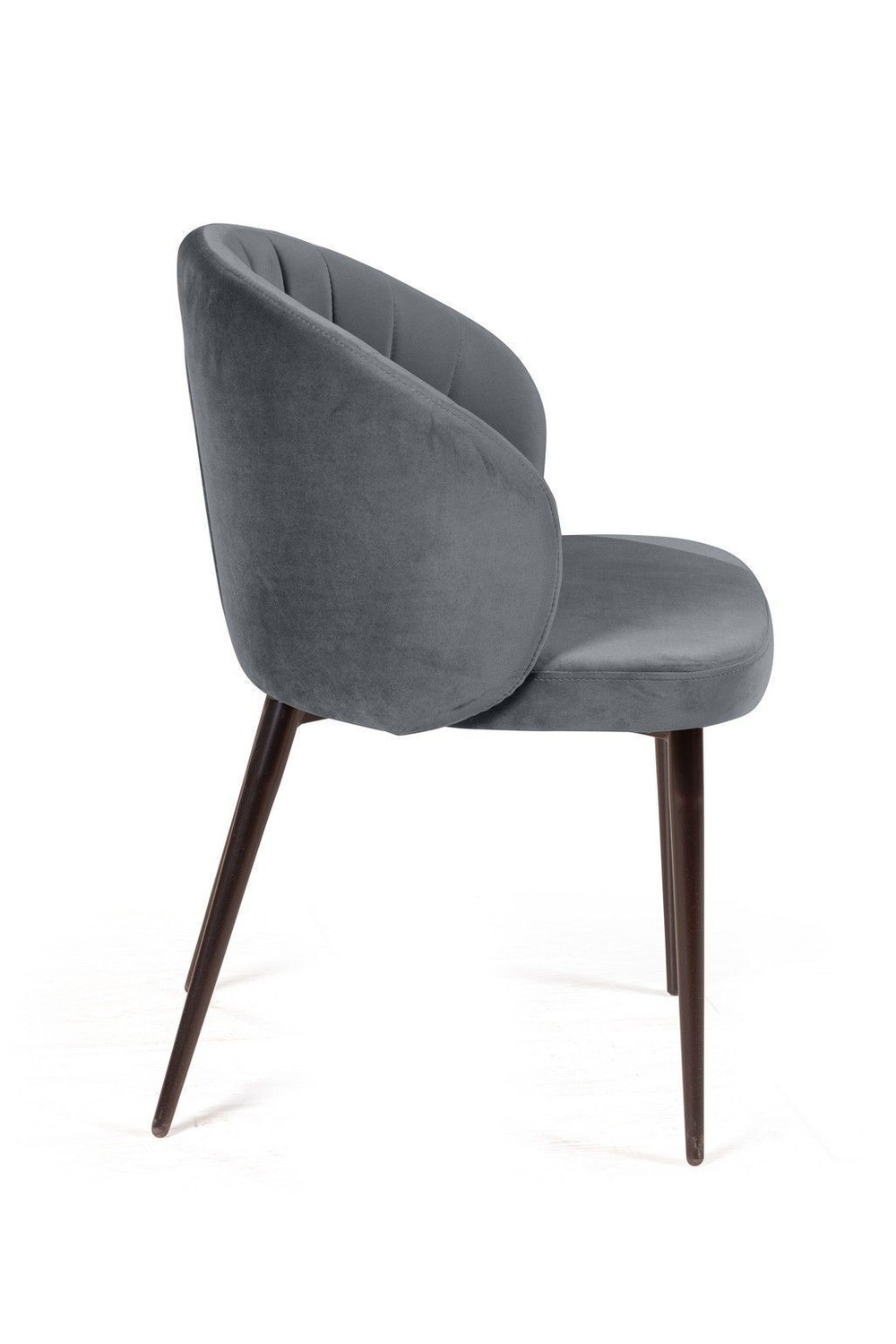 Стул Mont Blanc, бархат светло-серый 26 / черный конус