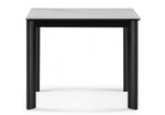 Керамический стол Woodville Кина 90(130)х65х76 alpine white, черный, ножки черные