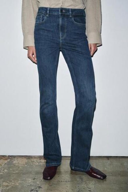 ZARA ДЖИНСЫ BOOTCUT С ВЫСОКОЙ ПОСАДКОЙ — ZW COLLECTION, ЦВЕТ НОЧНОГО НЕБА
