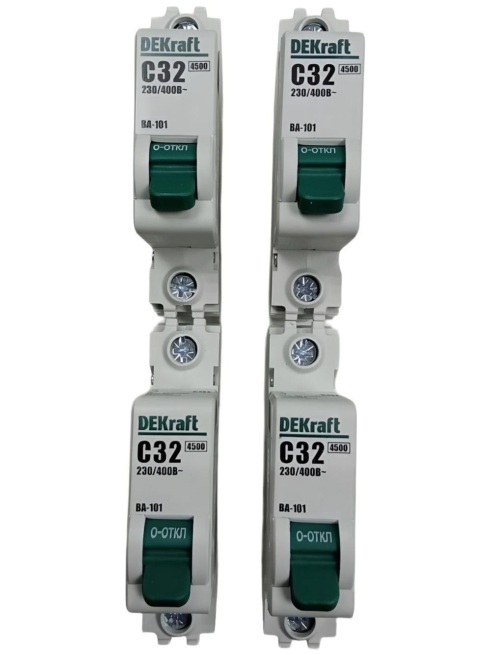Автоматический выключатель 1-пол. 32А тип C 4,5кА серия ВА-101 DEKraft (4шт)