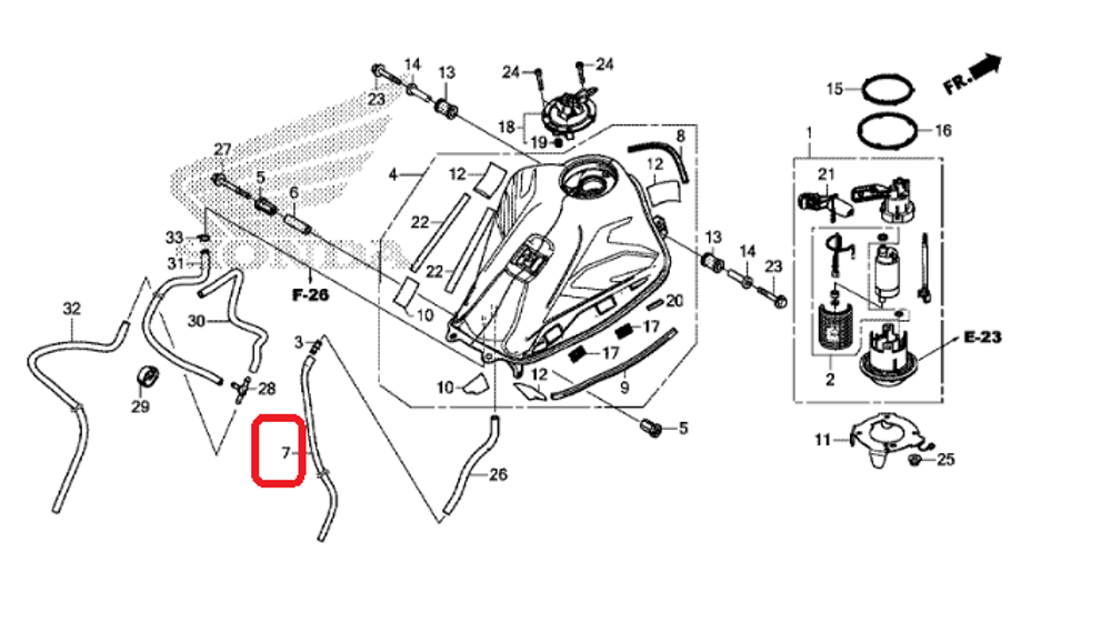 17508-KZZ-J00. TUBE, DRAIN. Rally250