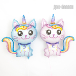 Шар (35''/89 см) Фигура, Котенок Единорог, Розовый