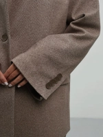 Пиджак оверсайз с объемными плечами, Коричневый