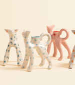 Подсвечник - Котик белый в розовый горошек | laski_v_glazki