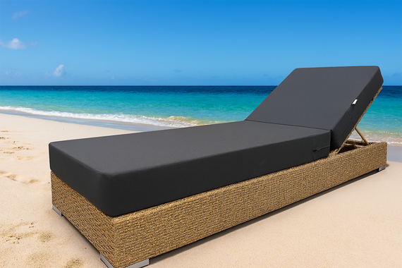 Шезлонг с матрасом Mantera, бежевый, серый