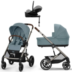 Коляска Cybex Balios S Lux TPE complete Cloud G Stone Grey Plus Base G 4 в 1 Stormy Blue с дождевиками