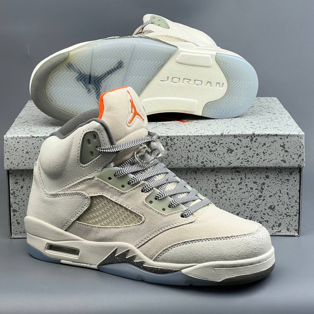 Кроссовки Nike Jordan 5 #399 (беж.)