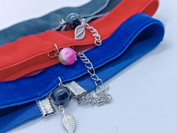 Уникальный чокер с натуральной Бусиной "мозаика с кальцитом "