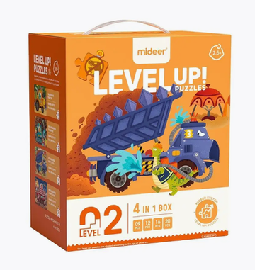 Пазл "Дино-строительная техника" 4 в 1