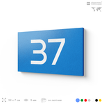 Табличка с номером 37 на дверь квартиры, для офиса, кабинета, аудитории, склада, голубая 120х70 мм, Айдентика Технолоджи
