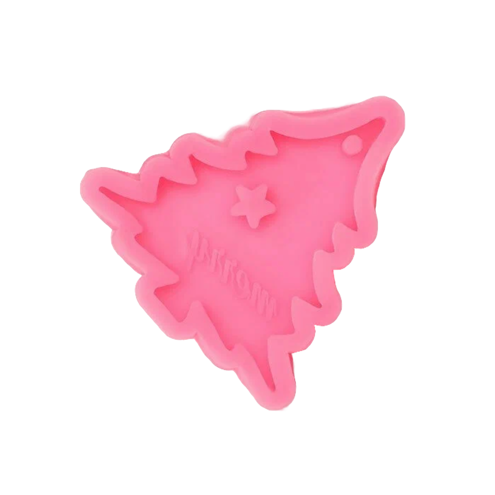 Молд для заливки новогодний «Рождественская ёлка», силикон, 10×9,5×1 см, цвет розовый