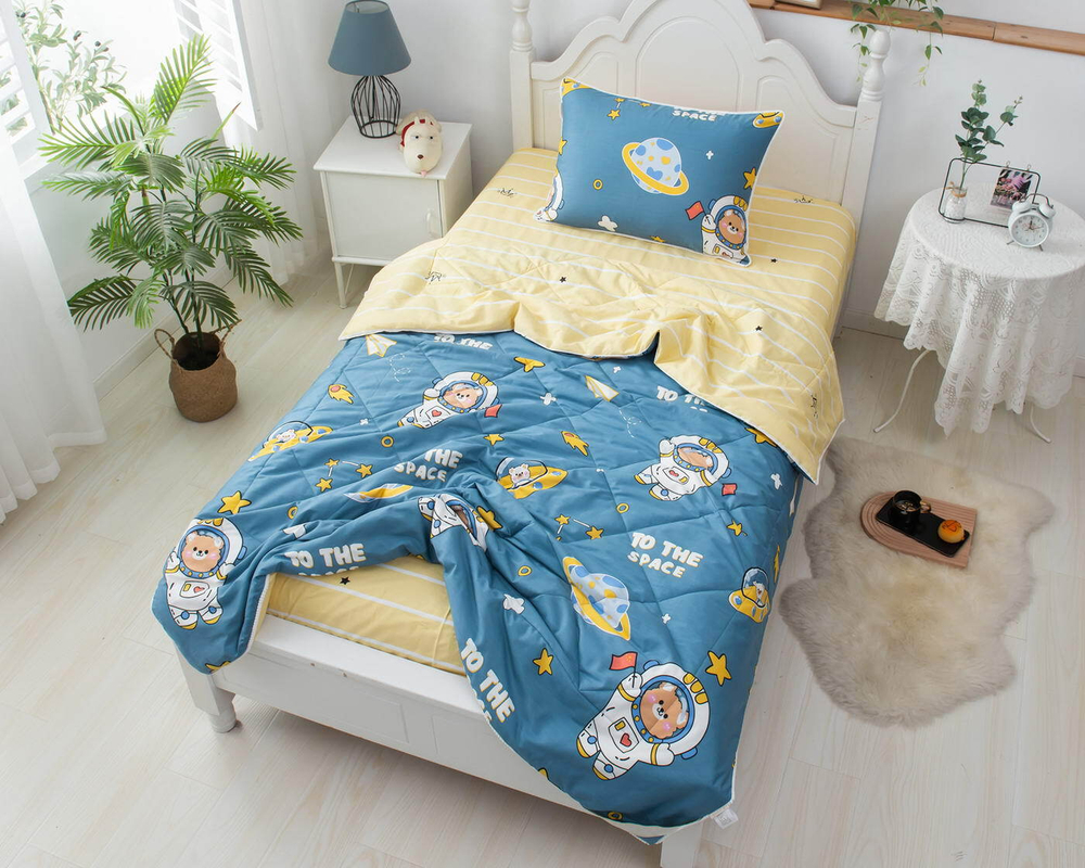 Детское постельное белье 1.5 спальное Sofi De MarkO Space синее