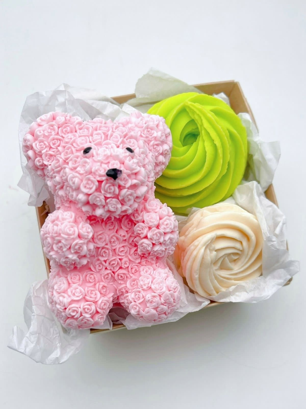 Набор из мыла «Мишка из роз, роуз»