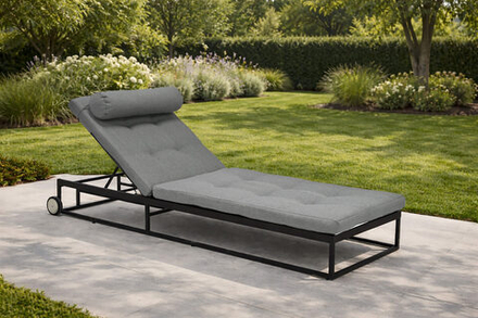 Шезлонг-лежак Besta Fiesta КИОТО алюминий текстилен, серый