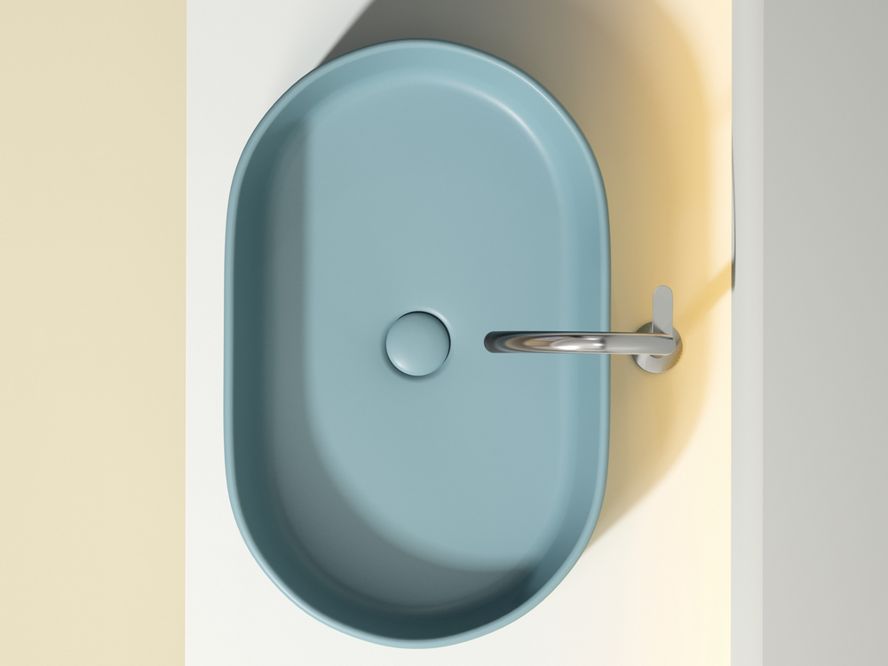 Умывальник чаша накладная овальная (цвет Зеленый Матовый) Element 608x385x122мм