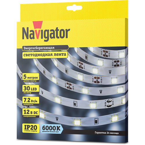 СД Лента Navigator 71 766 NLS-5050СW30-7.2-IP20-12V R5