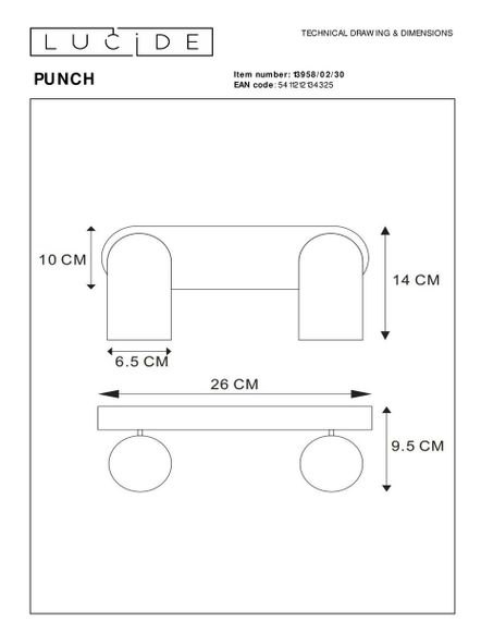 Спот Lucide Punch 13958/02/30