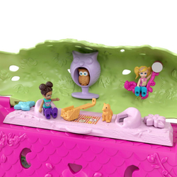 Polly Pocket - Animal Adventures - Набор домиков на дереве с 2 куклами и 4 животными HHJ06