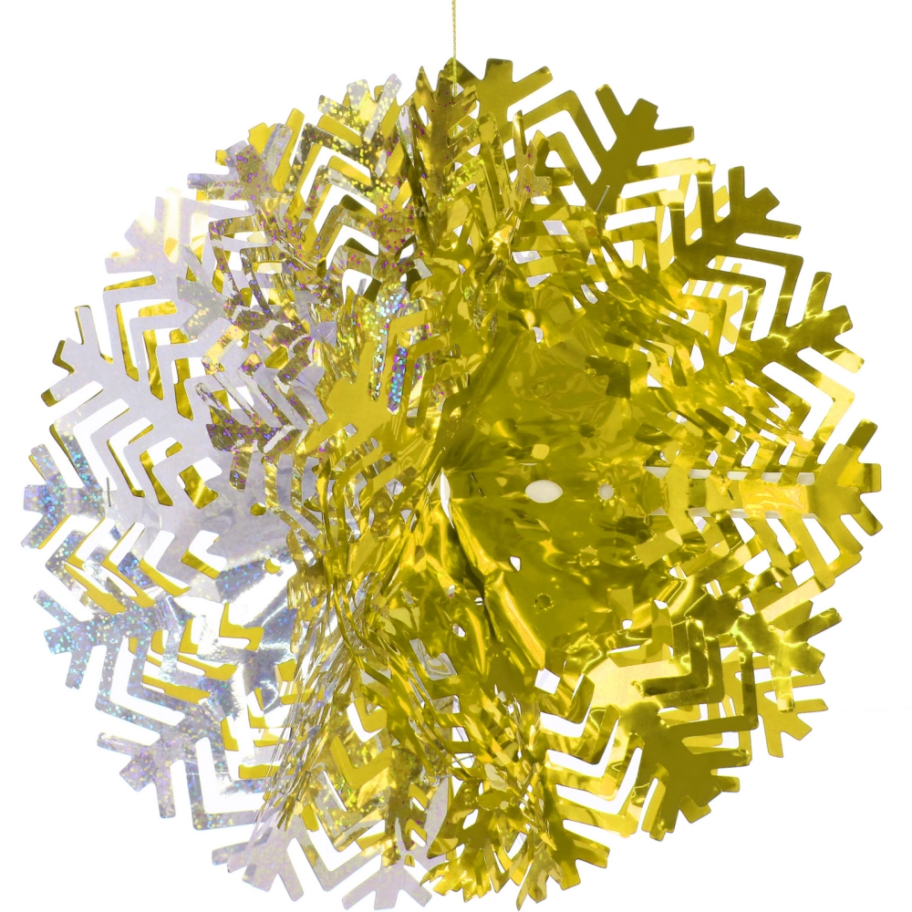 Украшение фольгированное «Снежный шар» d-30 см, Золото