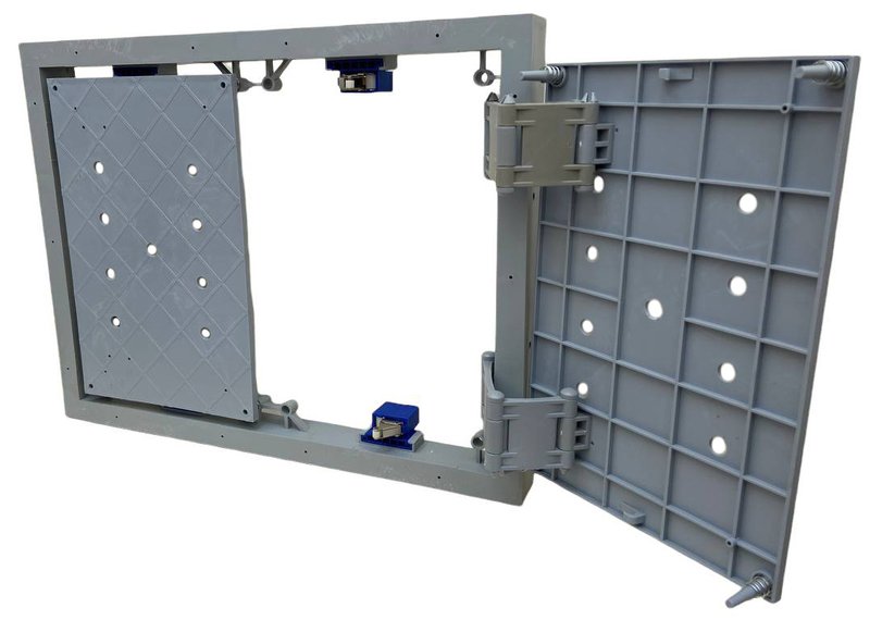 Люк ревизионный под покрытие на петлях 350х450 мм, дверка 300х400 мм