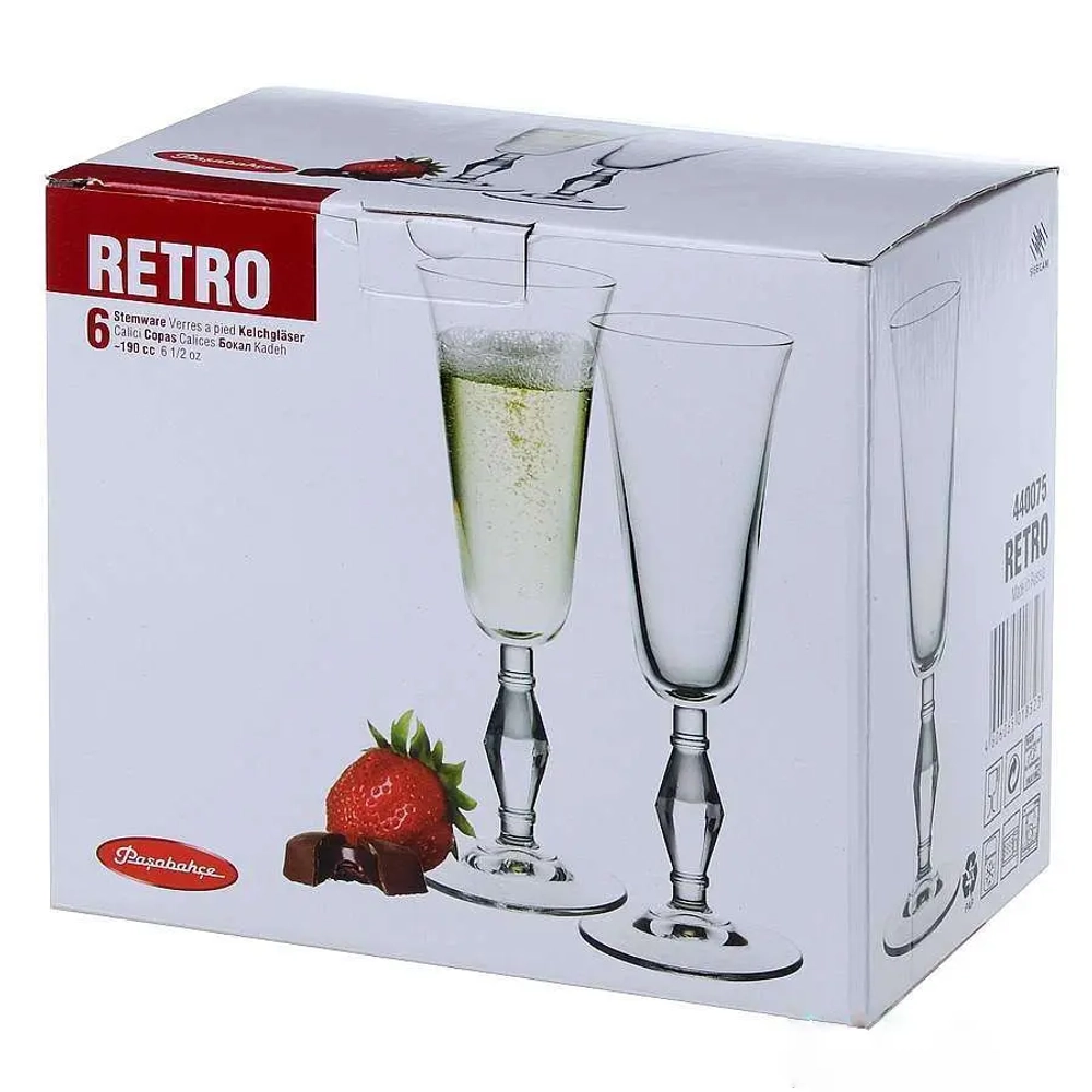 Набор бокалов для шампанского 6шт 190мл «Ретро» 440075B