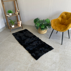 Коврик прикроватный накидка на кресло из кусочков овчины, 160 х 50 см.