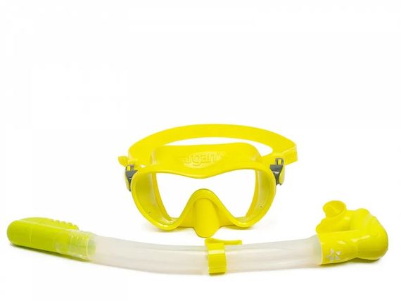 Набор маска+трубка Sargan Агидель желтый/желтый