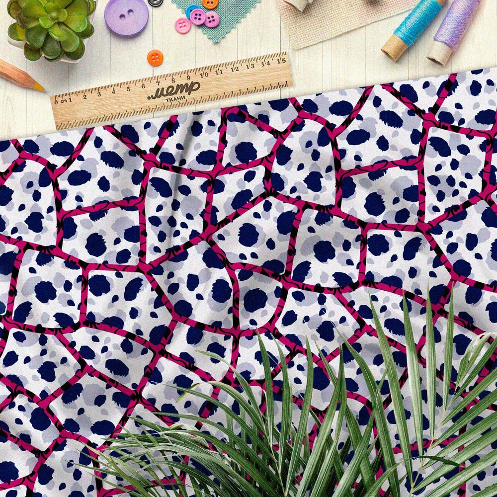 Ткань флис потрескавшийся белый гепард