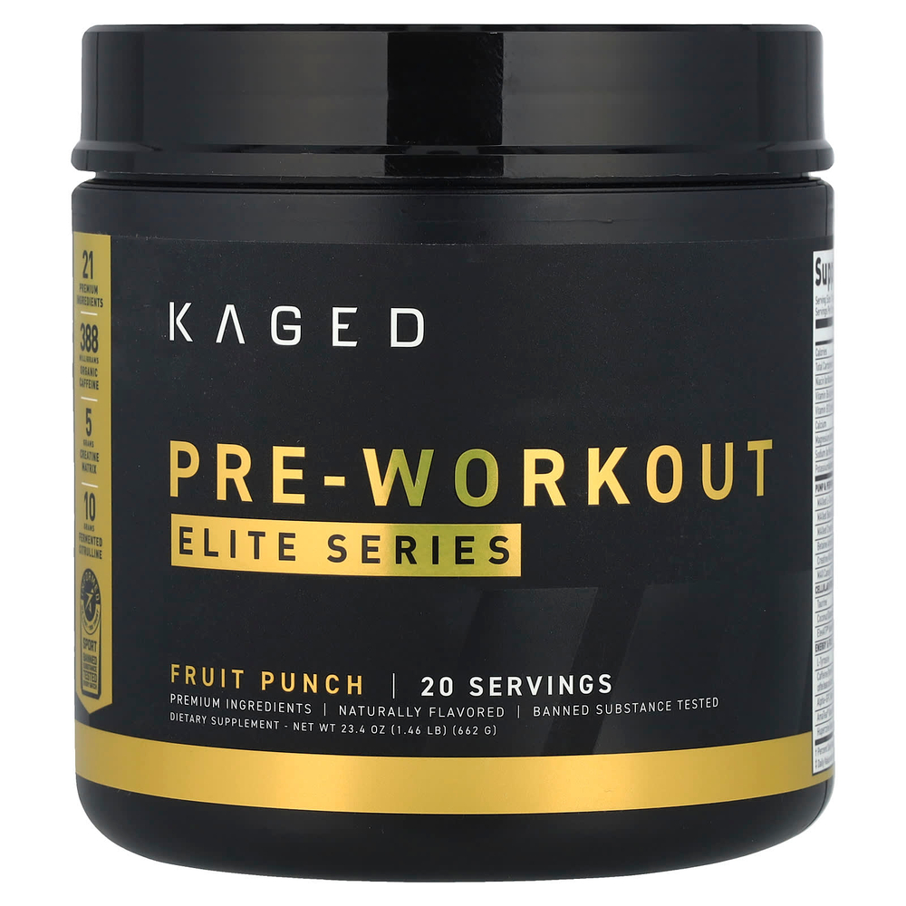 Kaged, Elite Series, предтренировочный комплекс, фруктовый пунш, 662 г (1,46 фунта)