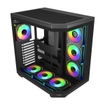 Корпус FSP U580-BA, ULTRA Tower ATX, ATX(BTF), M-ATX, Mini-ITX, VGA up to 415mm, 7xARGB FAN, Black