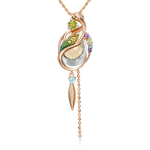 Подвеска «Преображение» из комбинированного золота с миксом камней и эмалью