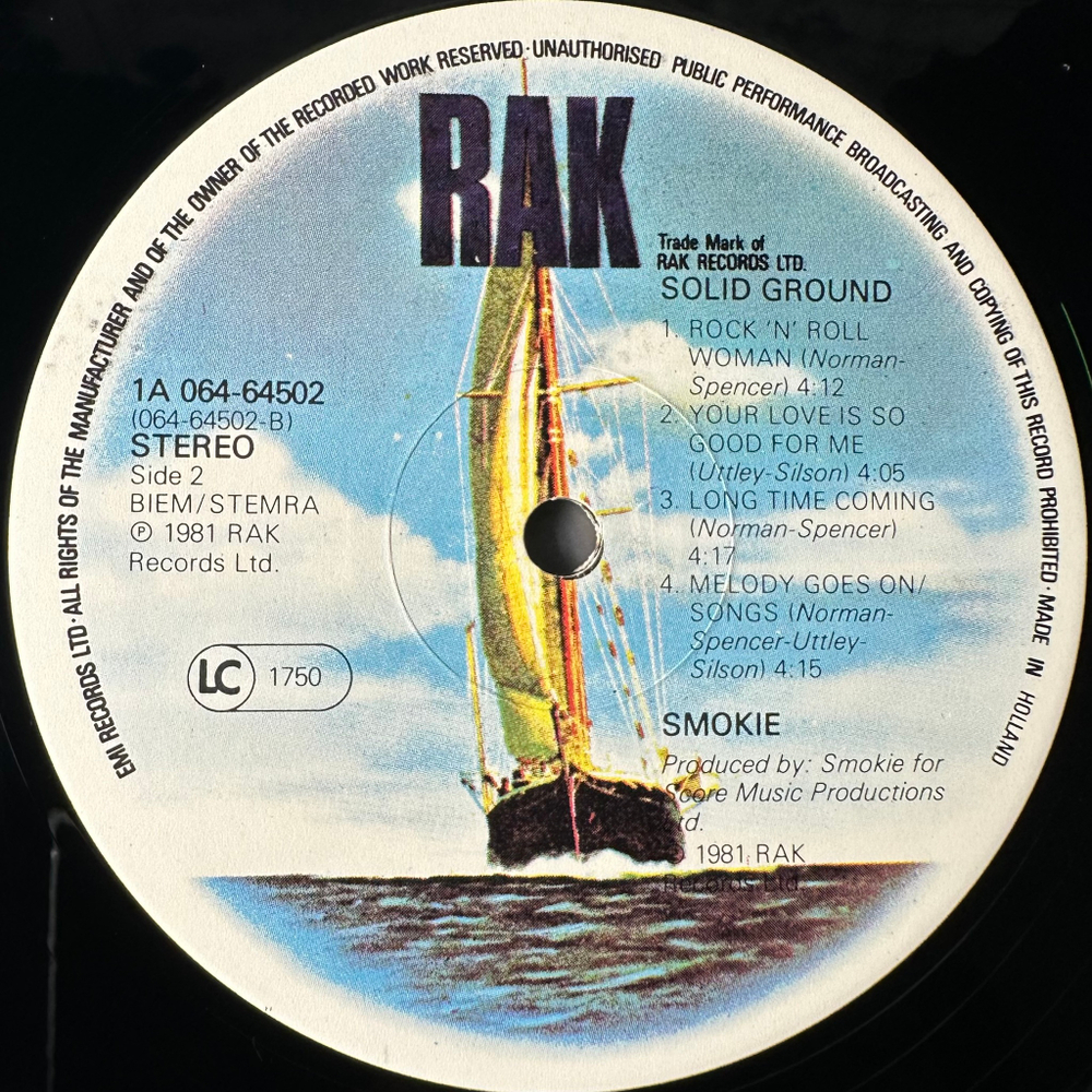 Smokie ‎– Solid Ground (Голландия 1981г.)