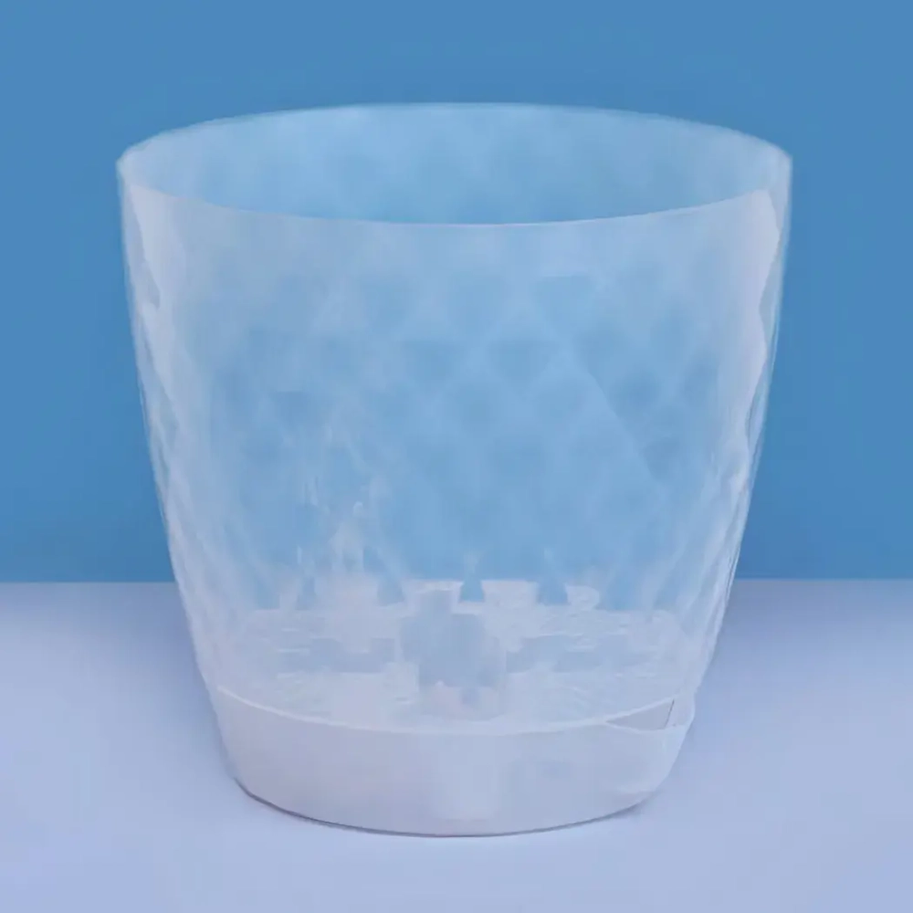 Горшок для цветов пластиковый 3л d-18см «Румба» с подоном прозрачный