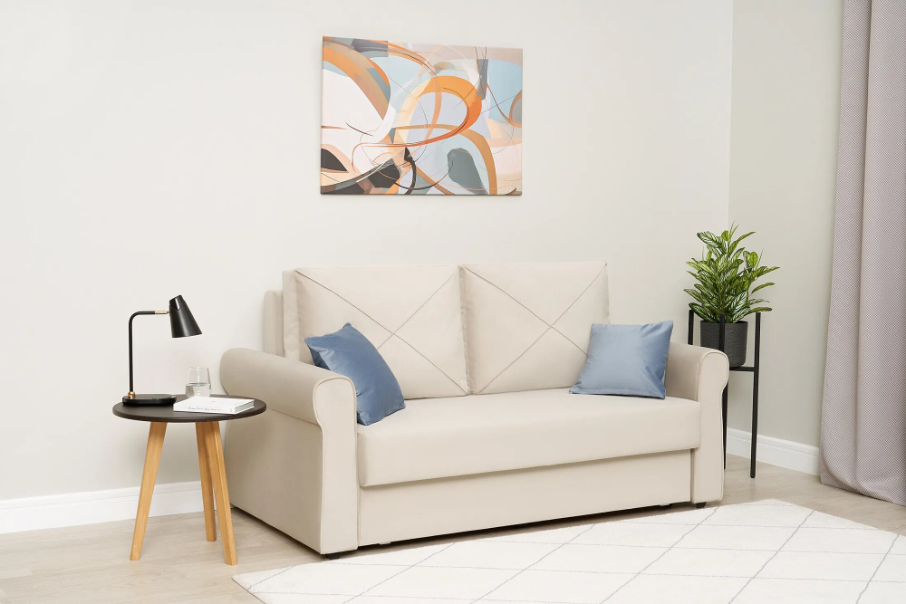 Диван-кровать Калли, спальное место 140х198, велюр, еврокнижка