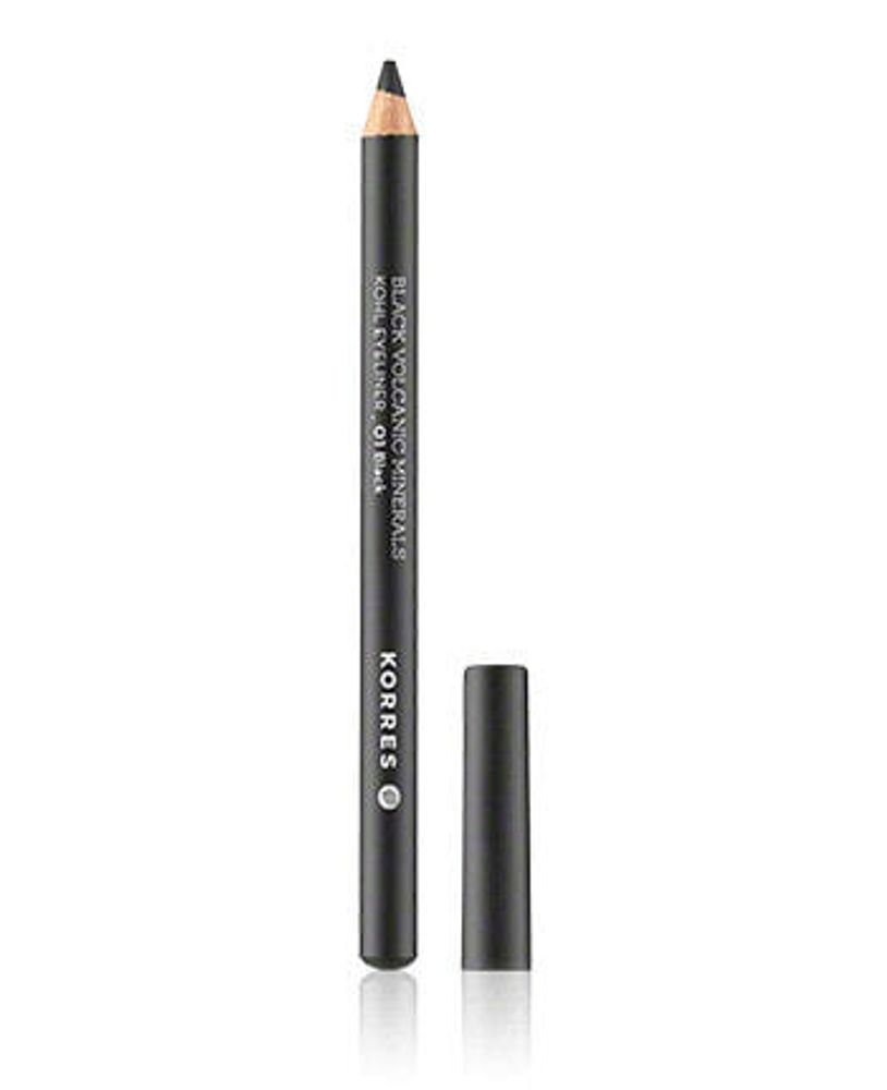 Контур для глаз Korres Black Volcanic Minerals Eyeliner Kohl Eyeliner 01 черный (1,14 г)