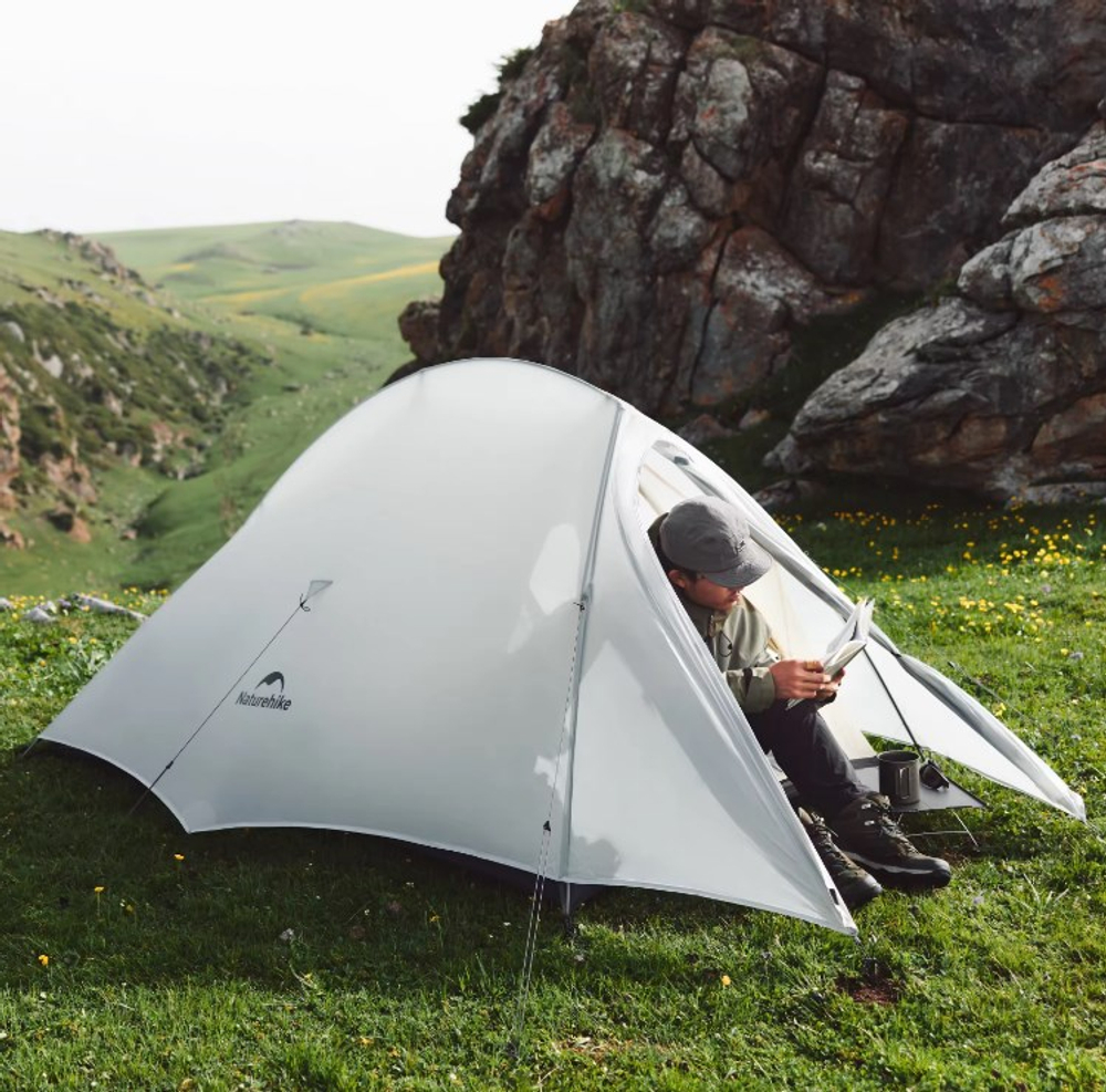 Палатка Naturehike Cloud Up UL Si 2-местная, алюминиевый каркас, серая, артикул CNK2450WS017-G2