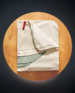 ZARA HOME ДЕТСКИЙ ФЛИСОВЫЙ ПЛЕД С ВЫШИВКОЙ, РАЗНОЦВЕТНЫЙ