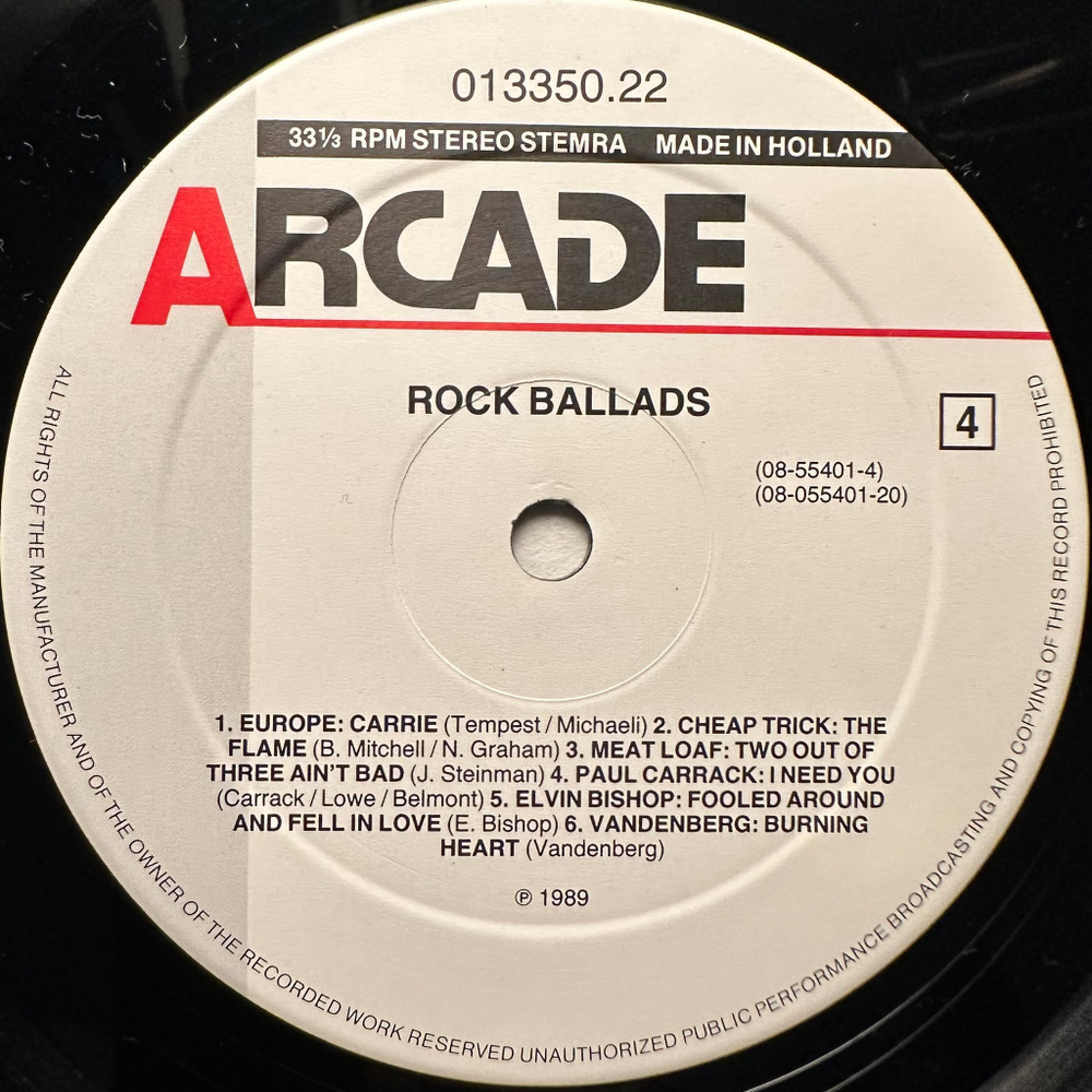 Сборник Rock Ballads 2LP (Голландия 1989г.)