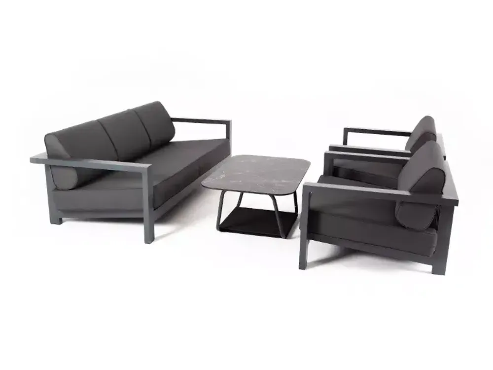 "Гранада" лаунж-зона из алюминия со столиком из HPL