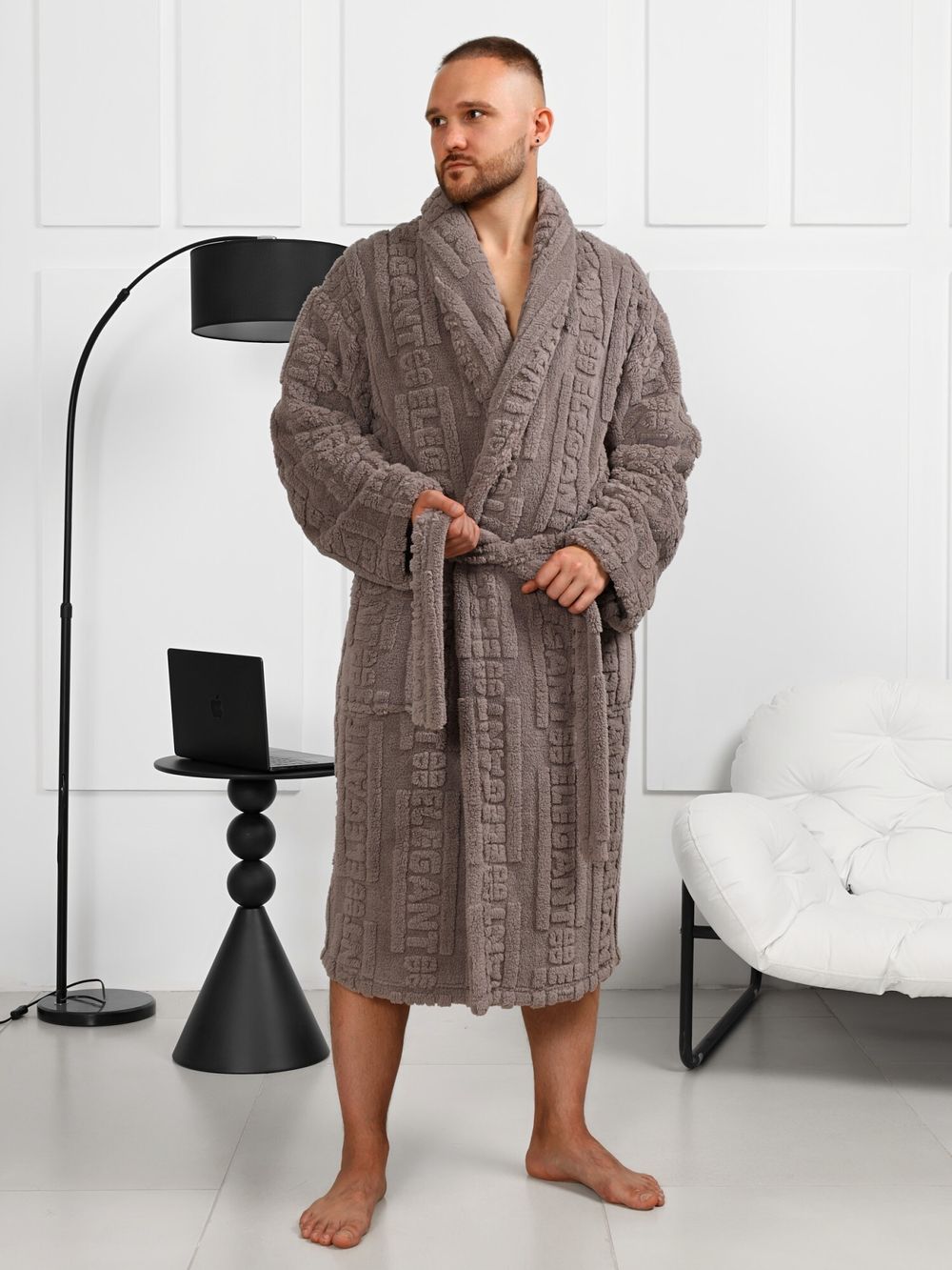 Халат мужской Идеал-3 Виотекс СЕРЫЙ