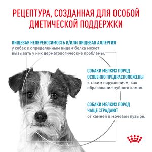 Для собак мелких пород, Royal Canin Hypoallergenic Small Dog HSD 24, с пищевой аллергией/непереносимостью