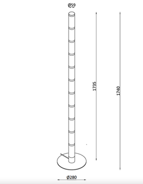 Торшер LED 41W 3000К 4051/05/01F золото Columnia Stilfort