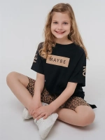 Летний костюм для девочки футболка и велосипедки