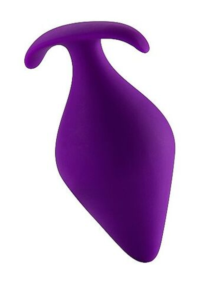 Фиолетовая анальная пробка Butt Plug with Handle Medium - 12 см. (Цвет: фиолетовый)